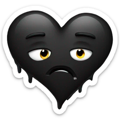 Black broken heart  sticker