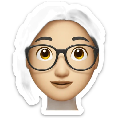 pretty asian girl with glasses sticker