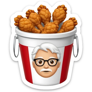 kfc like bucket white and red stripes sticker