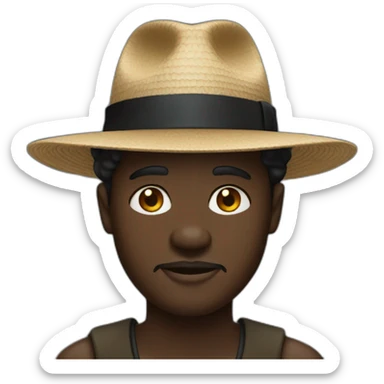 ghanaian man with wide-brimmed black hat sticker