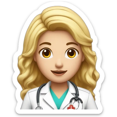 Pretty nurse with AED sticker