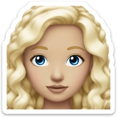 ocean blue doll eyes, blonde hair, feminine, pink, girl, angelic sticker