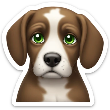 sad dog with puppy dog green eyes  sticker