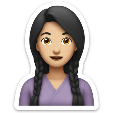 asian mum with long black hair sticker