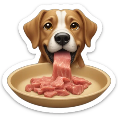 Un chien qui mange un bœuf sticker