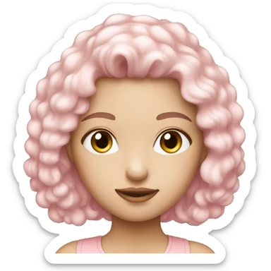 soft pink beautiful girl, fair skin sticker