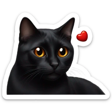 Black cat with big lipstick lips sticker