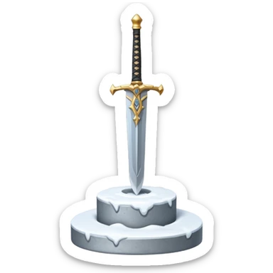 sharp sword in snow pedestal sticker