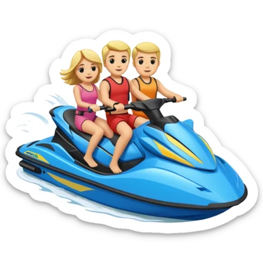 Jet ski with families and friends a lot sticker