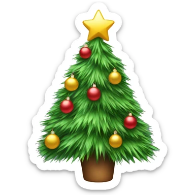 cozy christmas tree with tinsel sticker