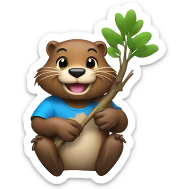 tshirt with a beaver on it sticker