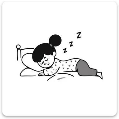 hand-drawn sleeping girl with zzz above head sticker