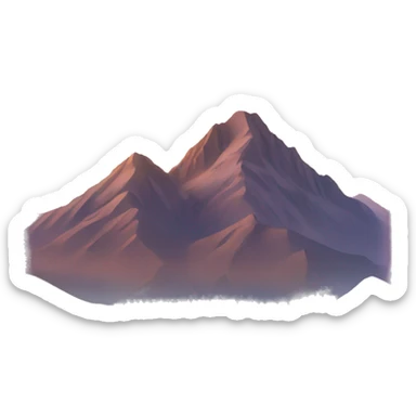 Mountain range with a sunset  sticker