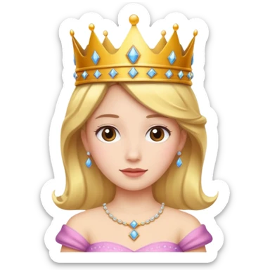 Wearing a crown with Princess dress sticker