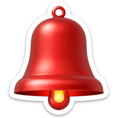 event notification icon, iPhone system icon style, bell with red notification dot, minimal, modern, app UI sticker