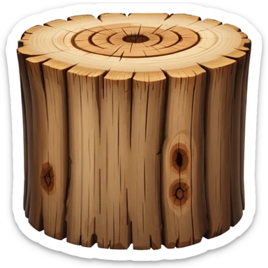 create a dnd style tree log.png (no face just a tree log) using 48x48 pixels size sticker