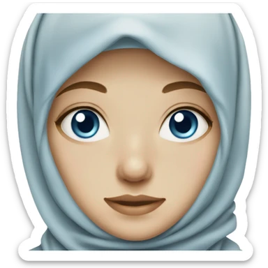 girl in hijab with light blue eyes and light skin with freckles sticker