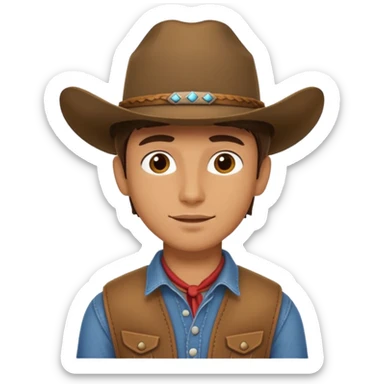 Cara de un vaquero guapo joven  sticker