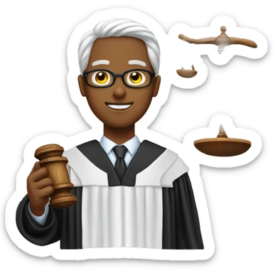 A JUDGE HOLDING A GAVEL sticker