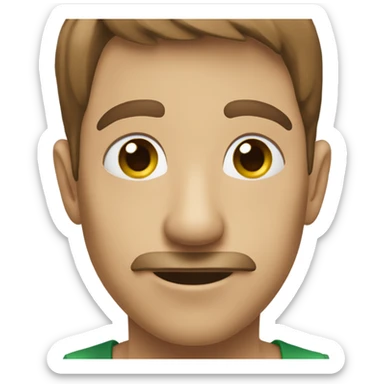 emoji tête chauve avec yeux marron et vert sticker