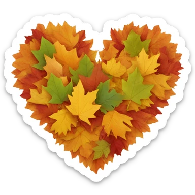 Heart-of-autumn-leaves sticker