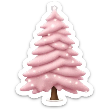 Light Pink tree Christmas in bow sticker