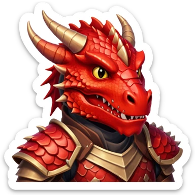 Red Dragonborn sticker