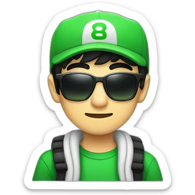 Fernanfloo With Luigi Hat And Sunglasses sticker