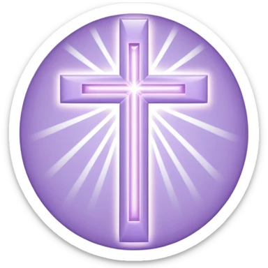 light lavender colored religious cross with bright light around it  sticker