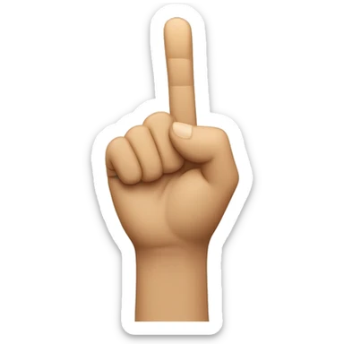 person raising his left hand like greeting and has a brush mustage  sticker