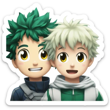 izuku midoriya from mha with child sticker