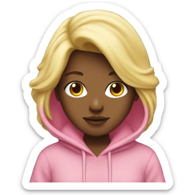pink hoodie blonde hair girl  sticker