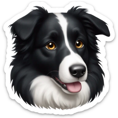 Black and white border collie sticker