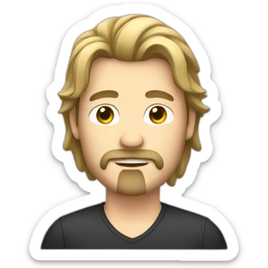 White guy with mullet and goatee sticker