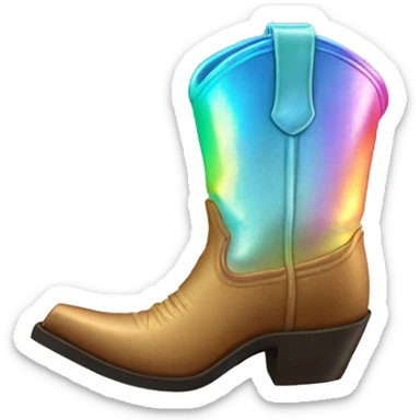 Iridescent cowboy boots sticker