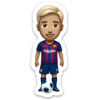 Football white player with 2024 barça kit sticker