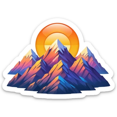 mountain sunrise sticker