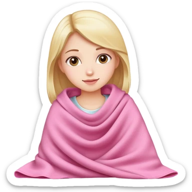 Girl selling pink blanket  sticker
