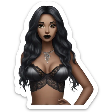 Hyper Realistic Goth victoria secret model sticker