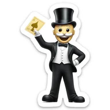 Monopoly man celebrating sticker