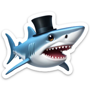 Shark with a top hat sticker