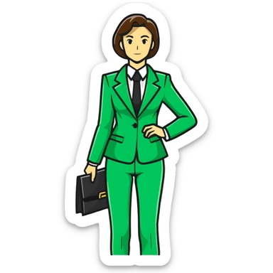 green business suit with shoulder pads sticker