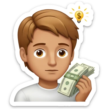 Light brown hair man dreaming about money  sticker