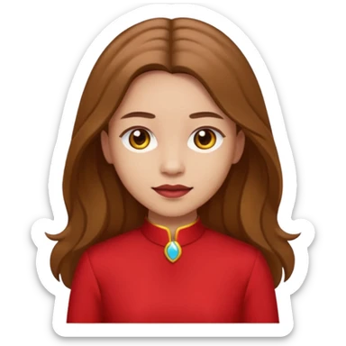 Wicked Witch of the East from The Wizard of Oz with light skin, long brown hair, red outfit sticker