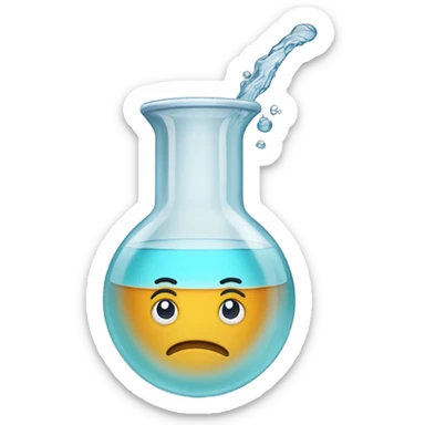 beaker clear water with a tube sticking out the side sticker