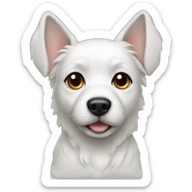 White dog with black dots sticker