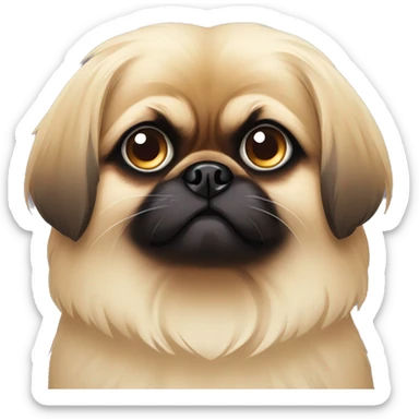 Pekingese with one eye sticker