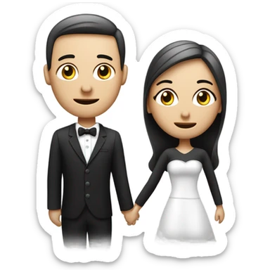 Pareja de esposos blanco y negro  sticker