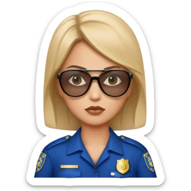 woman police wearing sun glasses sticker