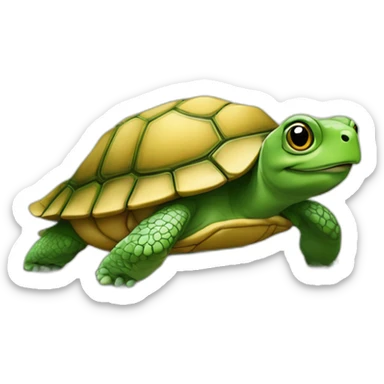 Tortue avec une grenouille sur son dos sticker